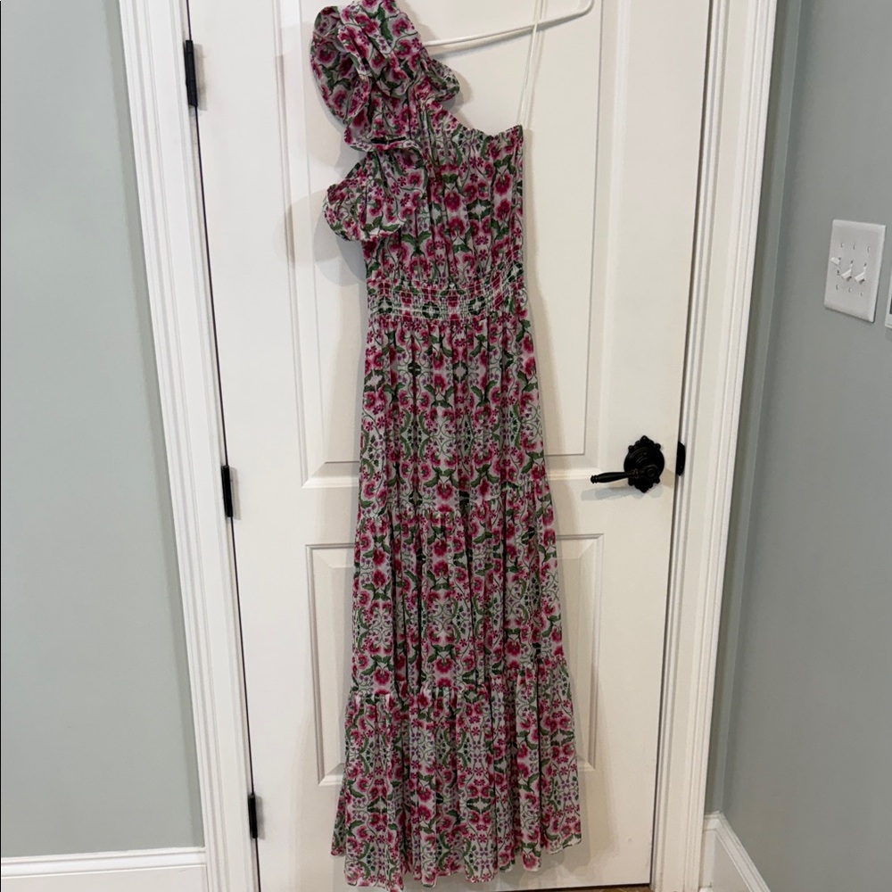 MISA Floral One-Shoulder Maxi Dress